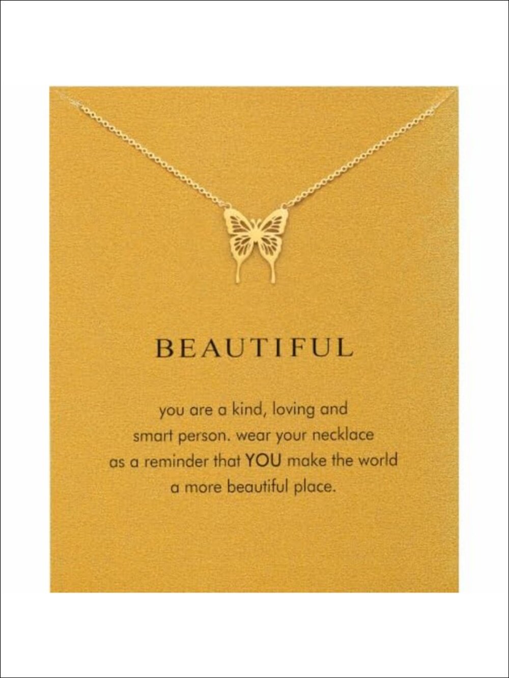 Dainty 14K Gold Plated Butterfly Pendant Necklace